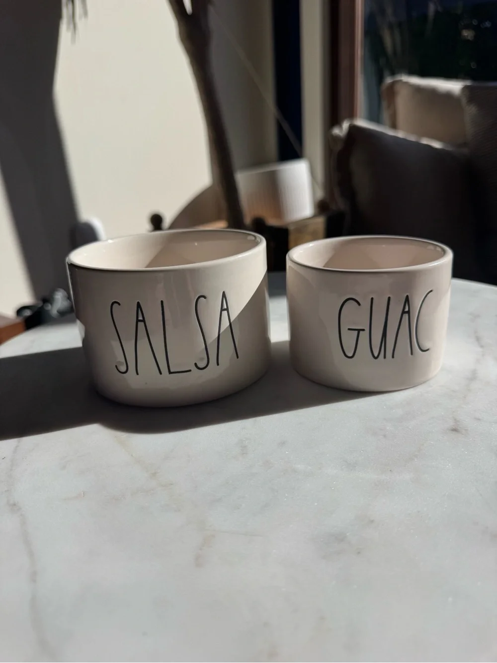 Rae Dunn White Ceramic Salsa & Guac Bowls